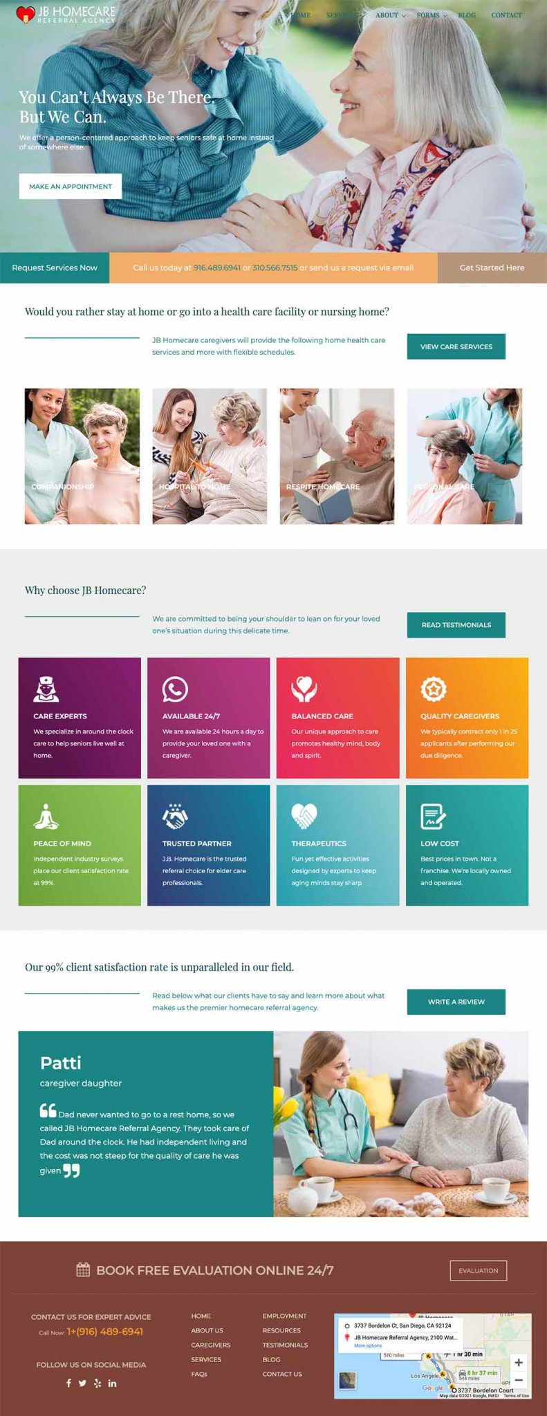 Home Care Website Design | JB Homecare | Envisager Studio