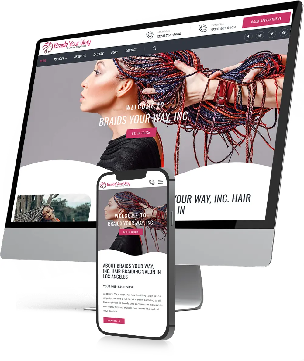 Hair Braiding Salon Website Design | Envisager Studio