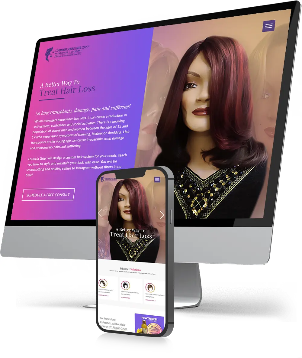 Hair Loss Prevention Website Design | Envisager Studio
