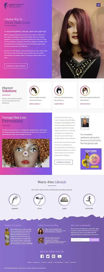 Hair Loss Prevention Website Design by Envisager Studio