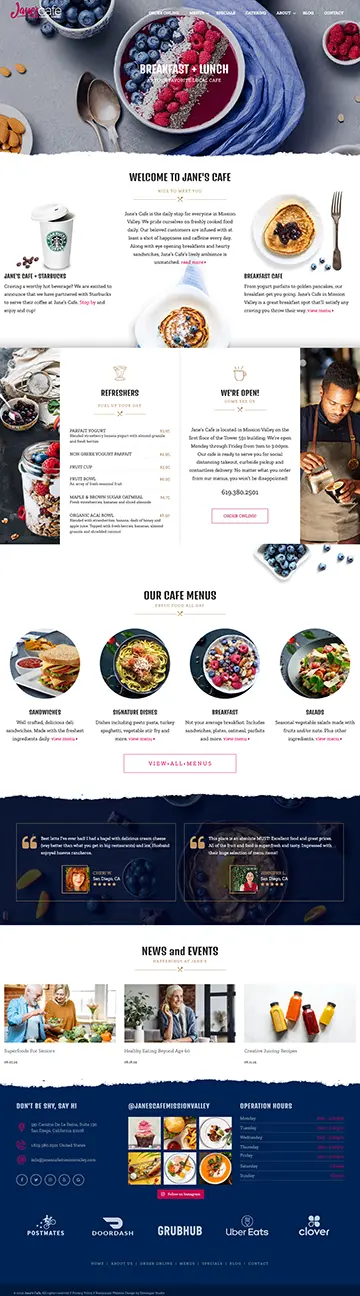 American Food Restaurant Website Design by Envisager Studio