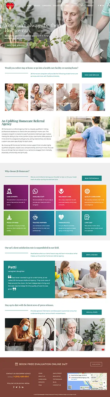 Home Care Website Design by Envisager Studio