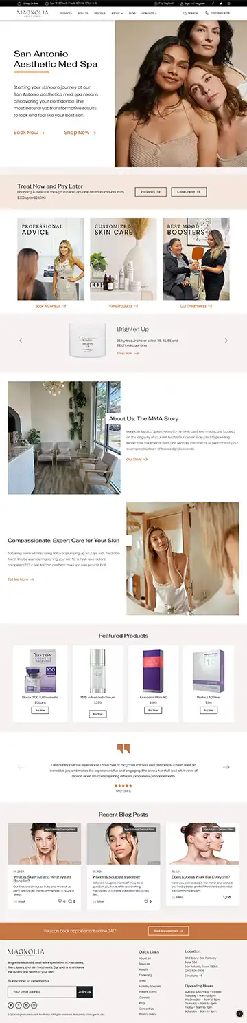 Medical Spa Website Design by Envisager Studio