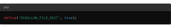 Disable file editing to prevent unauthorized php editing