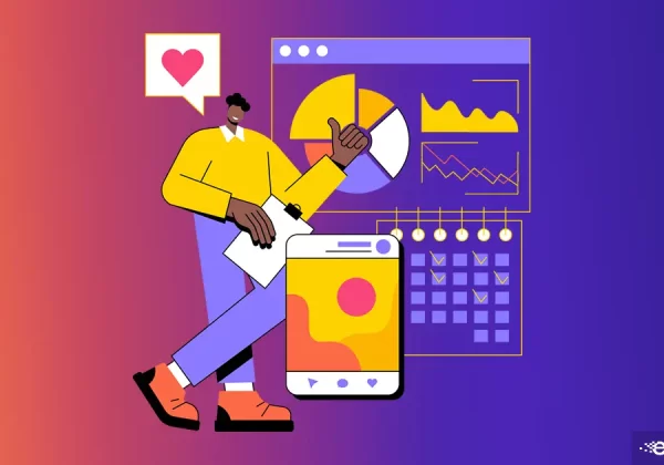 Vector drawing of black man showing how social media is impacting small business