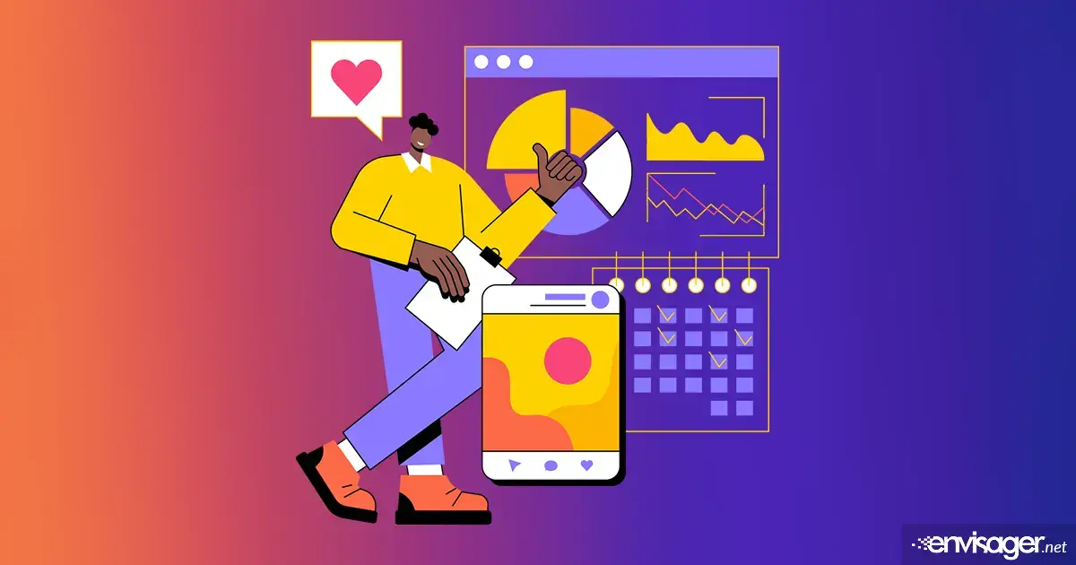 Vector drawing of black man showing how social media is impacting small business