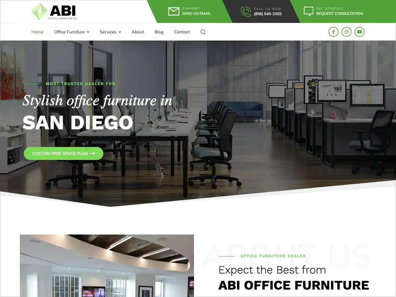 Commercial Office Furniture Website Design | Envisager Studio