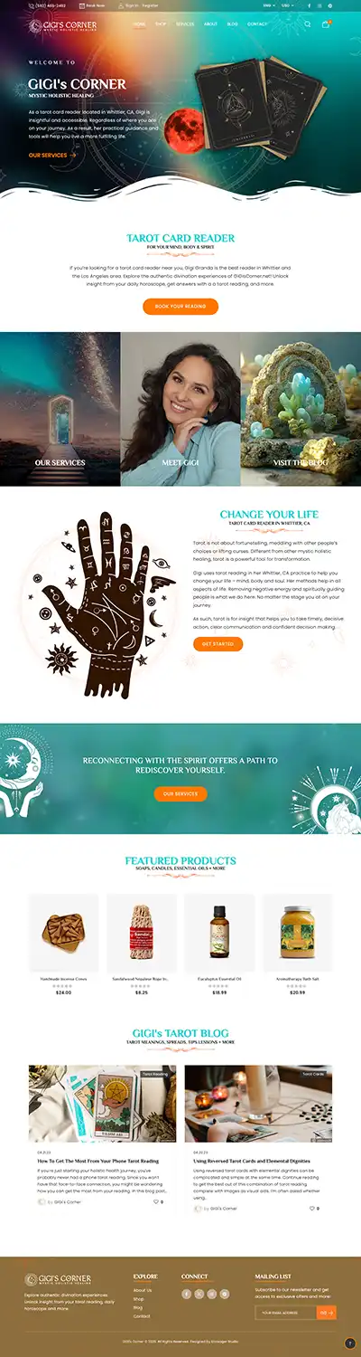 Tarot Card Reader Website Design | Envisager Studio San Diego